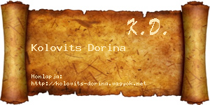 Kolovits Dorina névjegykártya